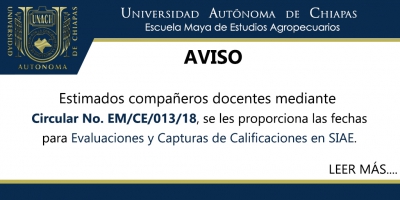 Docentes se les notifica las fechas para Evaluaciones y Captura de Calificaciones en SIAE.
