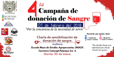 4ta. Campaña de donación de sangre