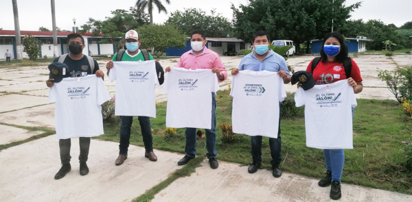 ENTREGA DE PLAYERAS, GORRAS, GEL ANTIBACTERIAL Y CUBRE BOCAS A BRIGADISTAS DEL PROGRAMA CORRECAMINOS